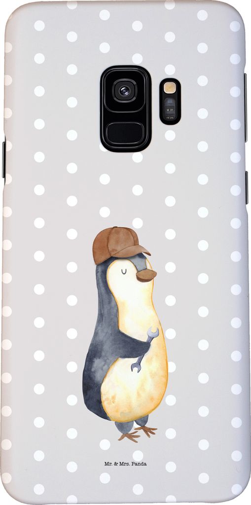 Mr. & Mrs. Panda Samsung Galaxy S9 Handyhülle Wenn Papa es nicht reparieren kann, sind wir am Arsch - Grau Pastell - Geschenk, Vorbild, Handy Schu...
