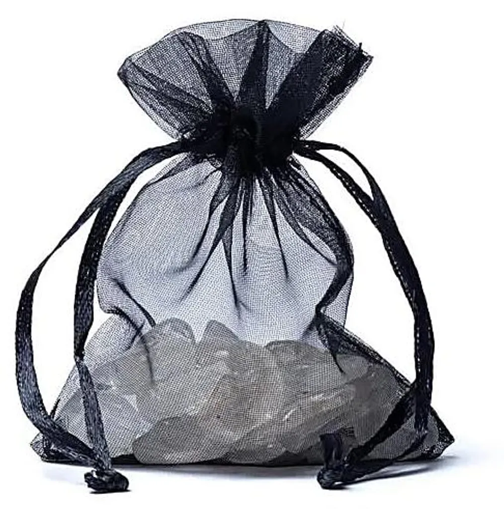 Emballage Cadeau Organza Noir 7x9cm - 20 Sacs pour Mariage et Bijoux