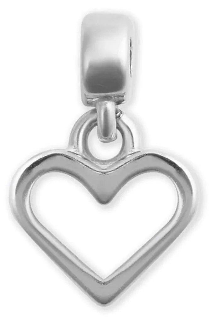 Charm Pendentif Coeur Contour Argenté DW en Acier Inoxydable Élégant