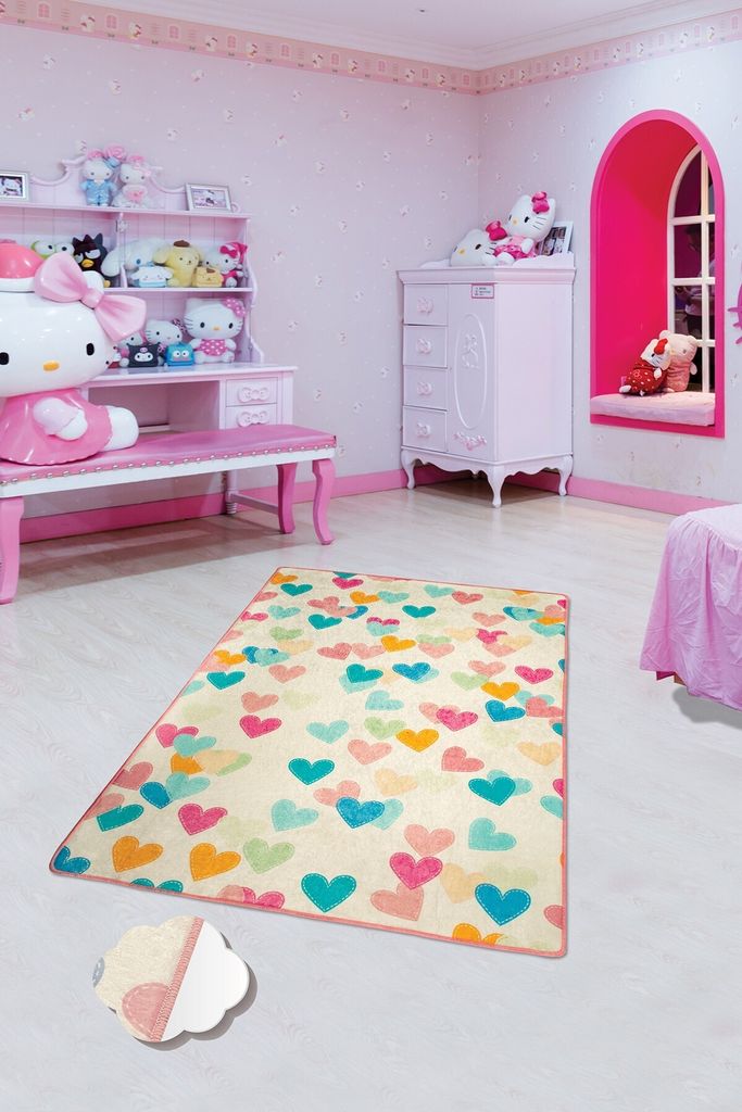 Conceptum Hypnose, Hearts- Hearts CHL, Bunt, Teppich, 140 x 190 cm, 100% Samtstoff