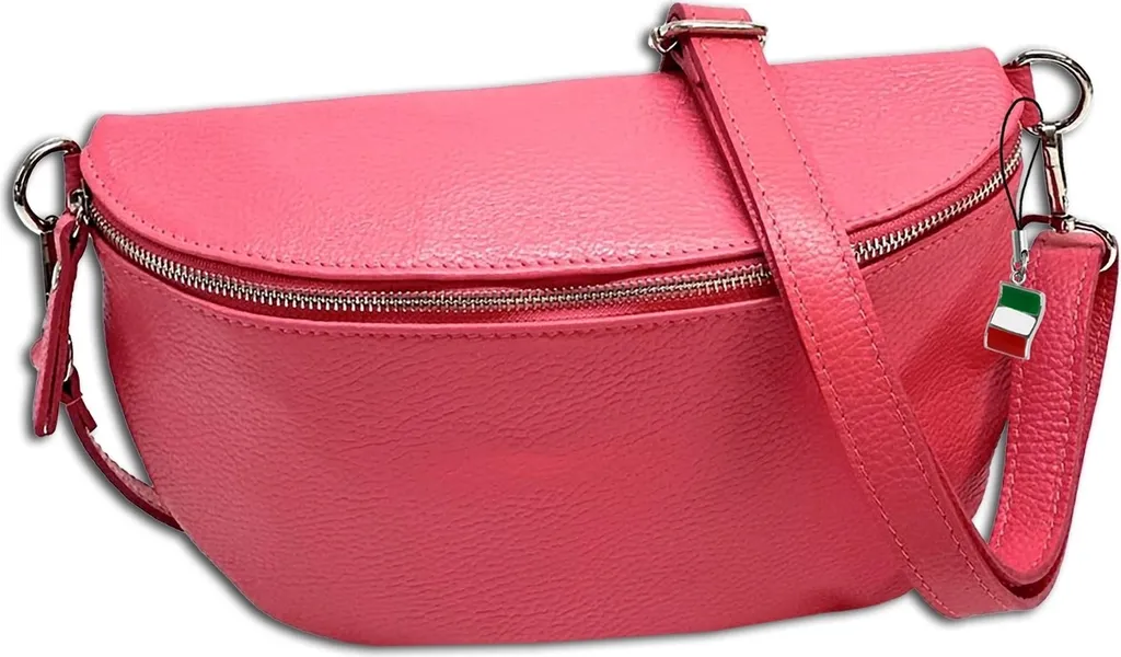 Fini les sacs lourds avec le sac banane Florence rouge corail en cuir