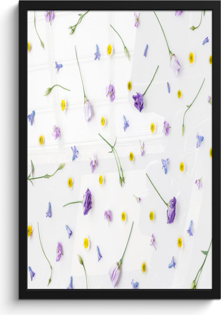 MuchoWow MuchoWow Gerahmtes Poster Blumen - Pastell - Vintage 40x60 cm - Poster mit zchwarzem Bilderrahmen - Papierdruck - Wandbilder