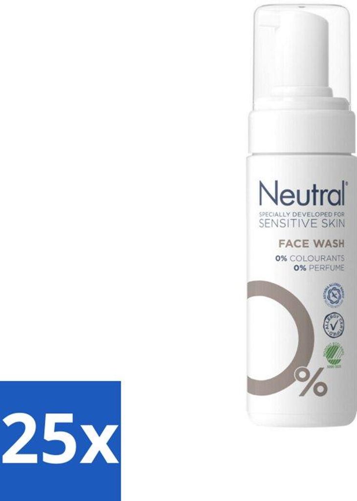25 x Neutral - Gesichtsreiniger für sensitive Haut - Parfumfrei - 150 ml - Glycerin - getestet