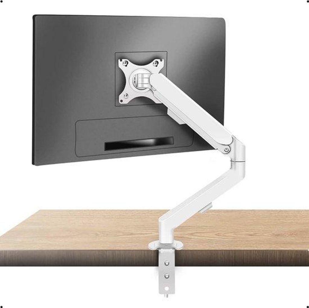 Weißer Monitorarm für 17-34 Zoll LCD, 360° drehbar und platzsparend