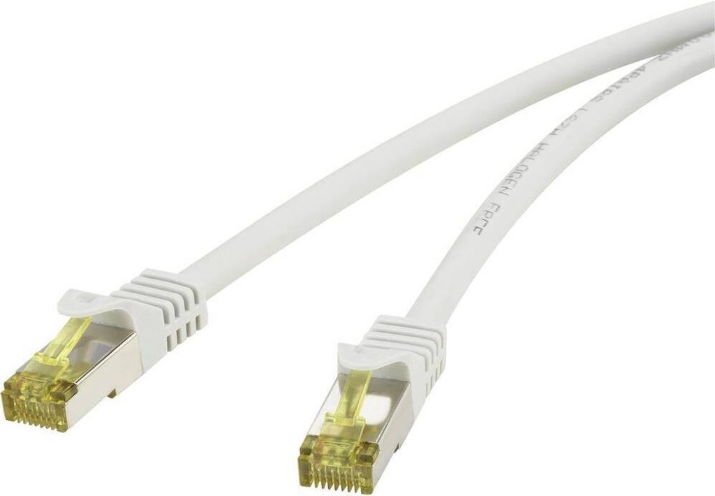 Renkforce RF-4149867 RJ45 Netzwerkkabel, Patchkabel CAT 6a (Rohkabel CAT 7) S/FTP 3.00 m Grau mit Rastnasenschutz, Flam