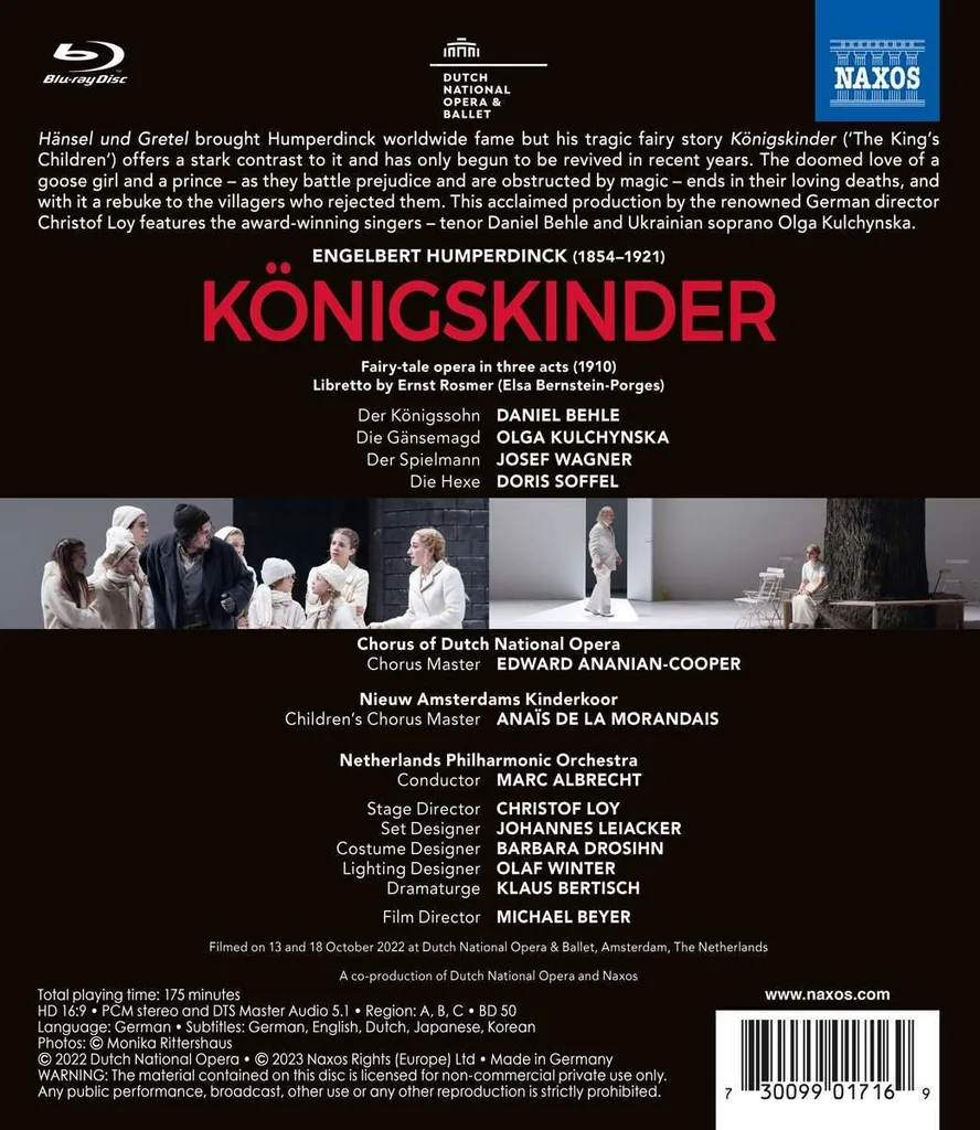 Humperdinck Königskinder : Version de Référence avec Daniel Behle, 3 CD audio
