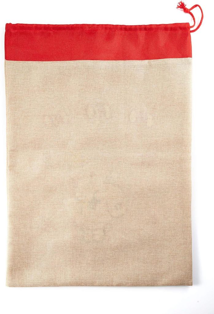 Weihnachts-Jute-Geschenkbeutel mit Kordelzug – bestickter Produktbild 8