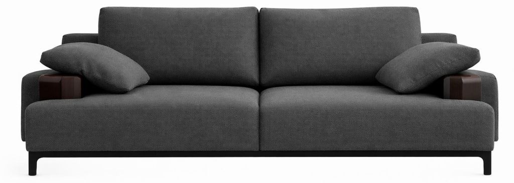 Sofagarnitur 3-Sitzer-Sofa Moderner Stil Farbe Weiß Holzarmlehnen Neu