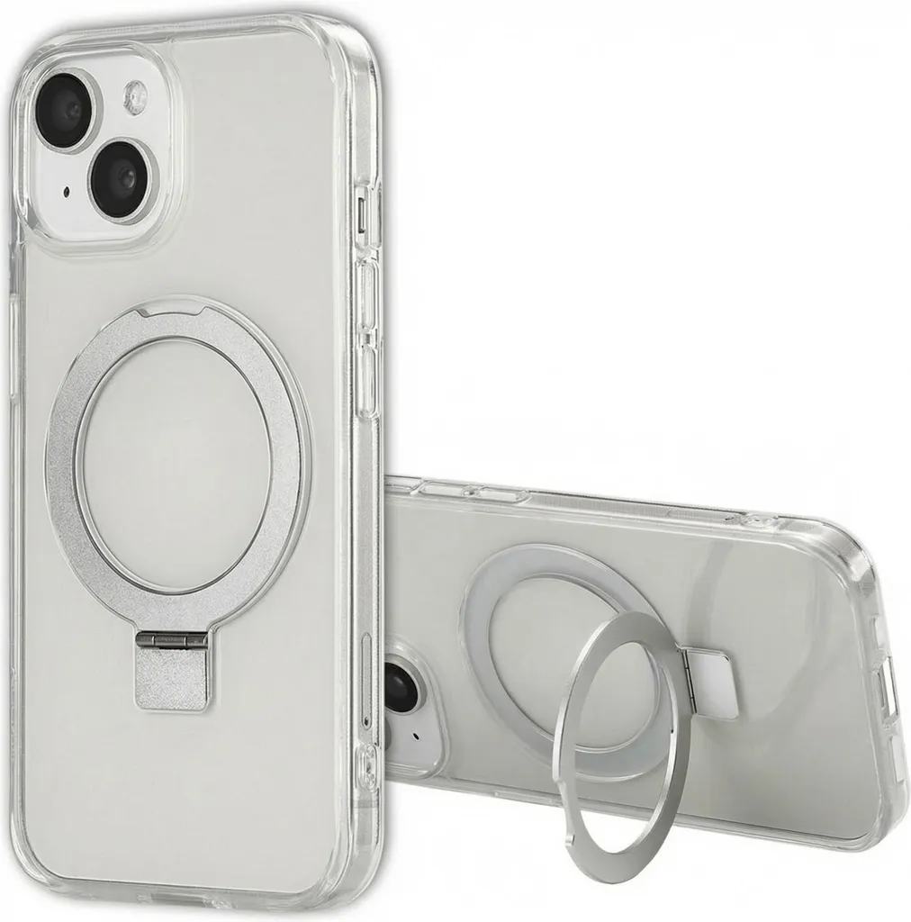 Accezz Ring Stand Backcover con MagSafe iPhone 15 - Trasparente