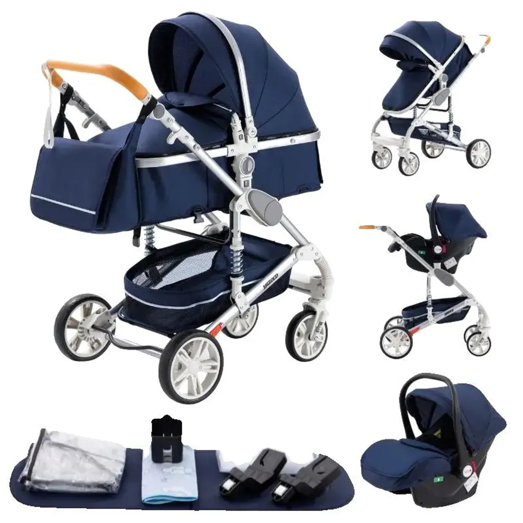 Poussette Canne H739 Bleu - Modèle Léger et Portable Tout Confort