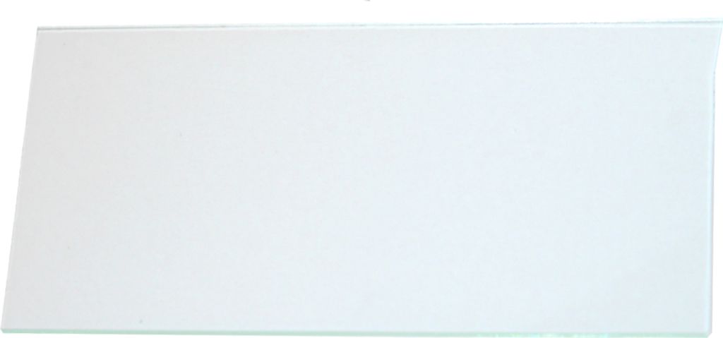 A single glass slide on a white background.