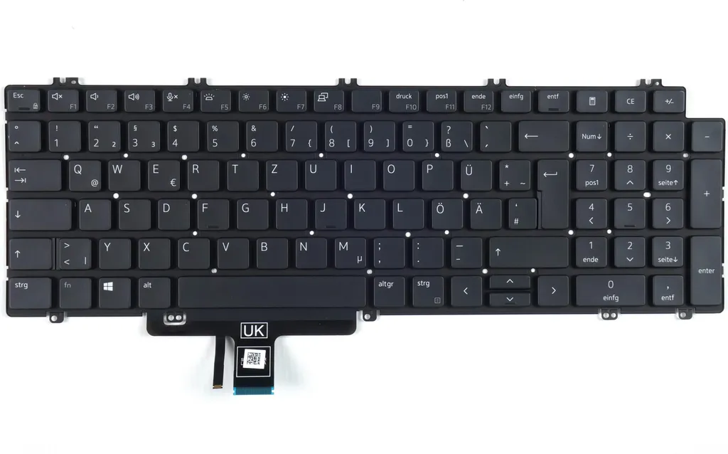 Tastiera Nera Completa Per Dell Latitude 15 (5520) - Layout QWERTZ, Nuova
