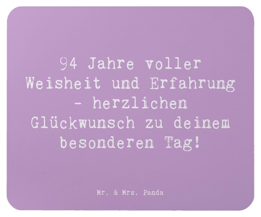 Mr. & Mrs. Panda Mauspad Spruch 94. Geburtstag - Produktbild 