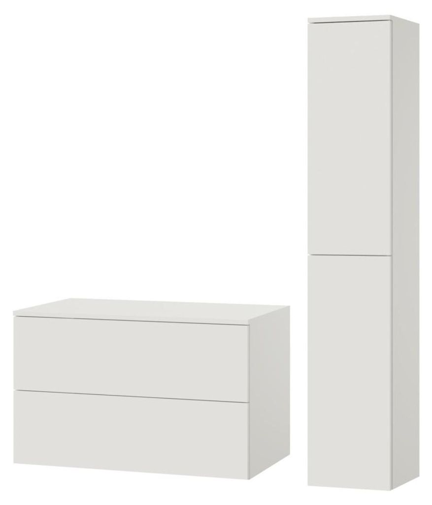 Badkamerset, 2-delig: Onderkast + Hoge kast, kleur wit (2S Productafbeelding 