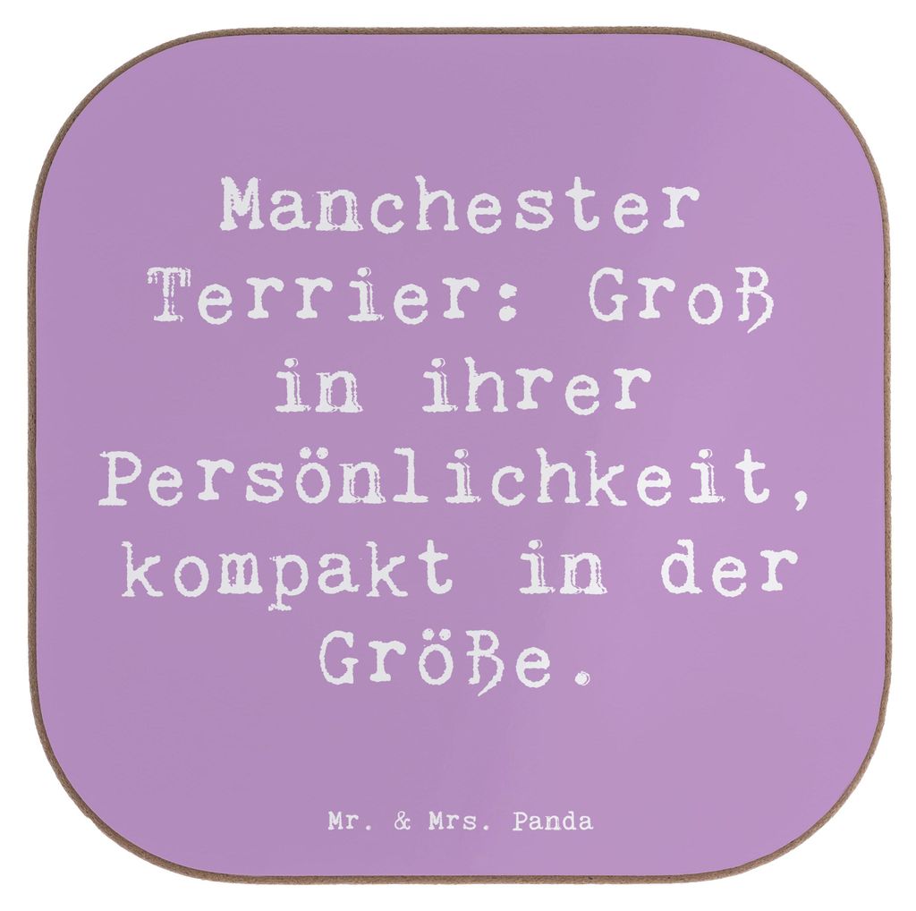 Mr. & Mrs. Panda Untersetzer Glas Spruch Manchester Terrier Persönlichkeit - Lavendeltraum - Geschenk, intelligent, Holzuntersetzer, bieruntersetz...