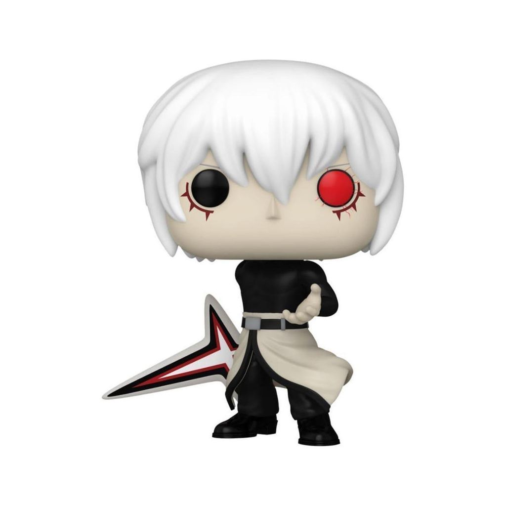 A Funko Pop! vinyl figure of Ken Kaneki from Tokyo Ghoul:re.