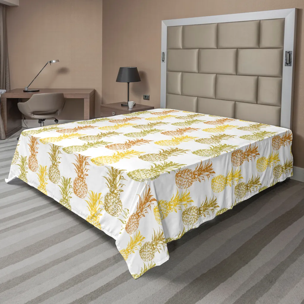 Lenzuolo Sopra ABAKUHAUS Ananas 260x228 cm - Microfibra Verde Oliva