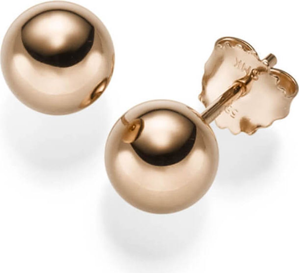 Ohrstecker Stecker Kugel 8mm aus 585 Gold Rotgold glänzend Ohrringe Ohrschmuck