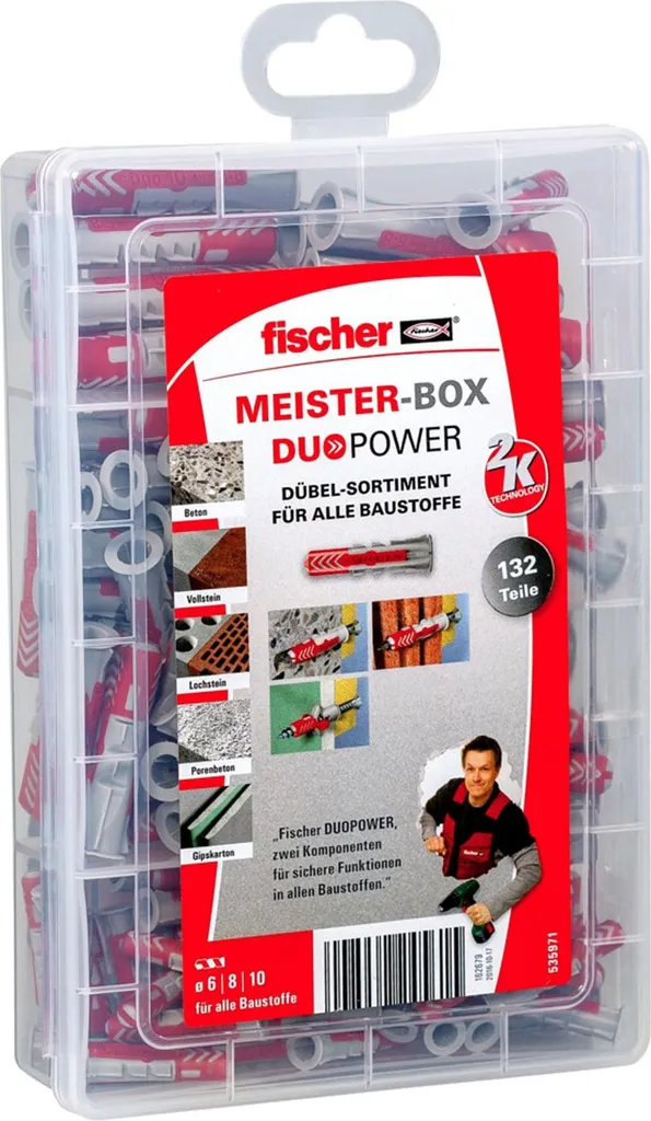 Assortiment de 132 Chevilles de Fixation Universelles fischer 535971