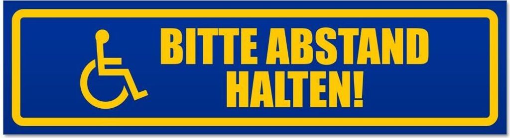 Bitte Abstand halten! Motiv 1 - Hinweis Aufkleber Sticker für Auto, Kfz, Fahrrad, PKW, LKWBlau - 30 x 8 cmBitte Abstand halten! Motiv 1 - Hinweis ...