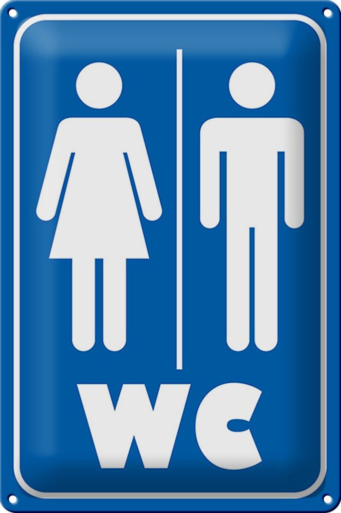 Blechschild Hinweis 20x30cm WC Piktogramm Toilette