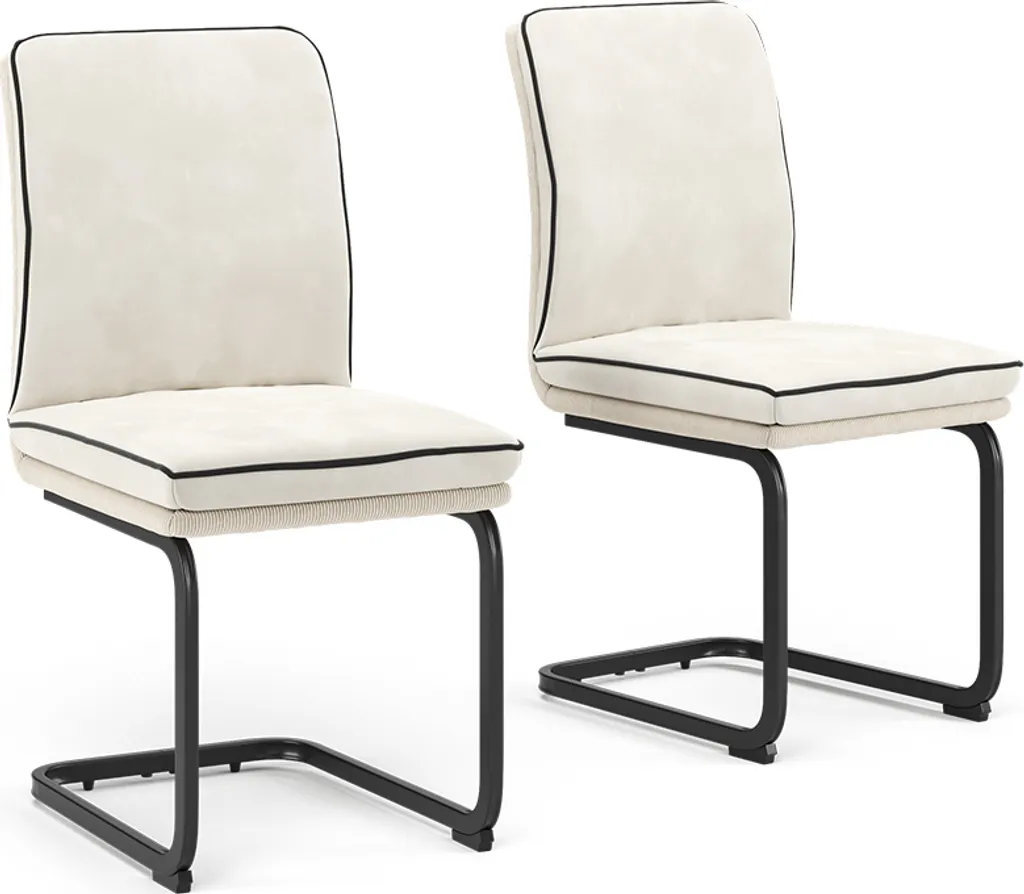 Chaise Cantilever Vicco Eleganza Lot de 2 Beige pour Bureau et Salon