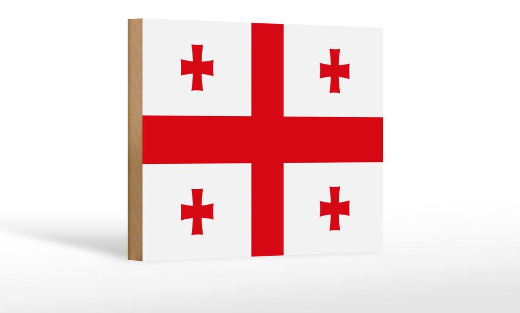 Holzschild Flagge Georgiens 18x12 cm Flag of Georgia Dekoration