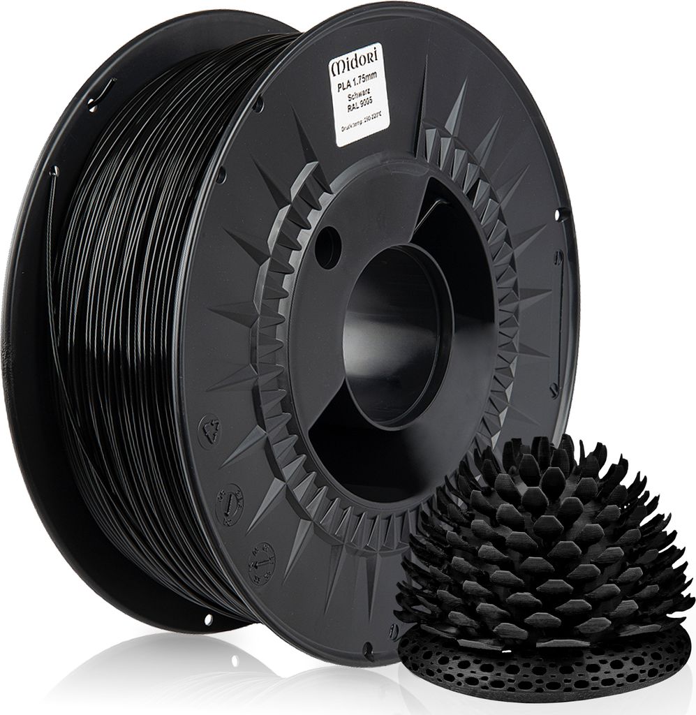 MIDORI® 3D Drucker 1,75mm PLA Filament 1kg Spule Rolle Produktbild 