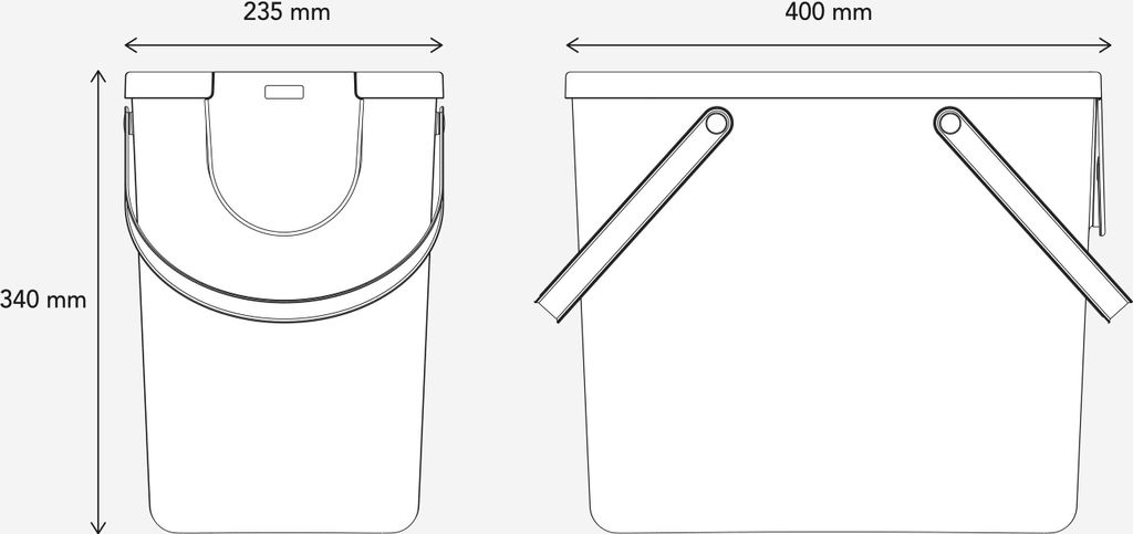 Rotho Mülltrennsystem 25L Albula - Mülleimer 40,0 x 23,5 x Produktbild 3