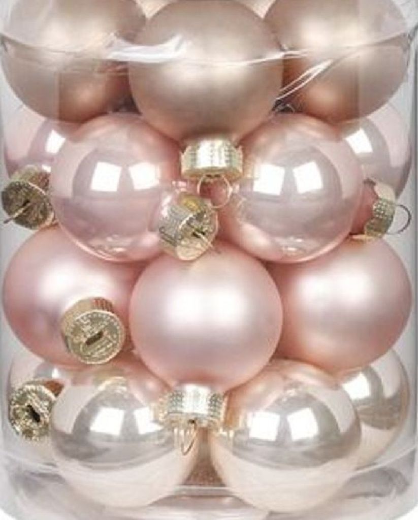 Glaskugeln I Pearly Rose Mix I Ø 30 mm I 24 Stück I nachhaltig verpackt - 0,26 € pro Stück