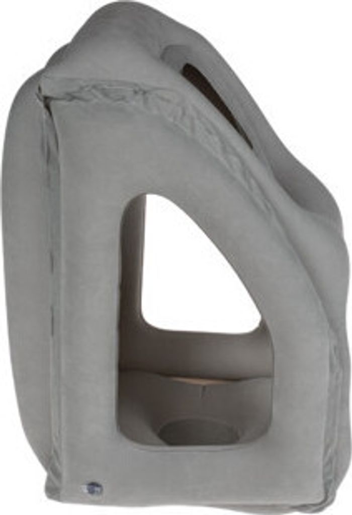 Opblaasbaar reiskussen - Zwart | Grijs - 24,5x18x5 cm - Productafbeelding 