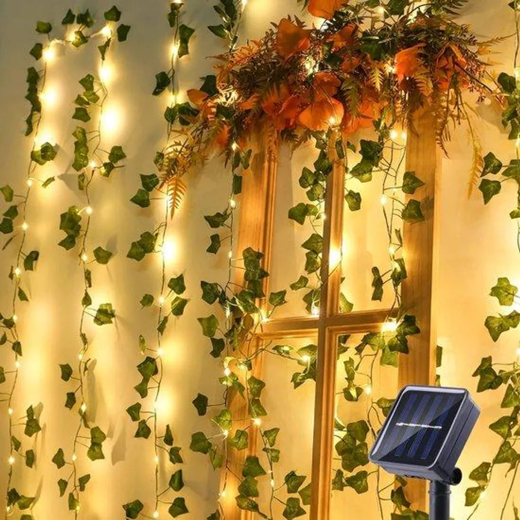 Décoration Jardin Guirlande Solaire Lierre 10m - Idéal pour Terrasse et Mur
