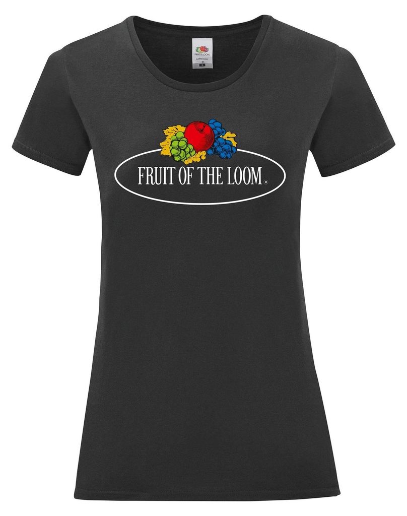 Fruit of the Loom - T-Shirt Logo für Damen FK2429 (XL) (Schwarz)