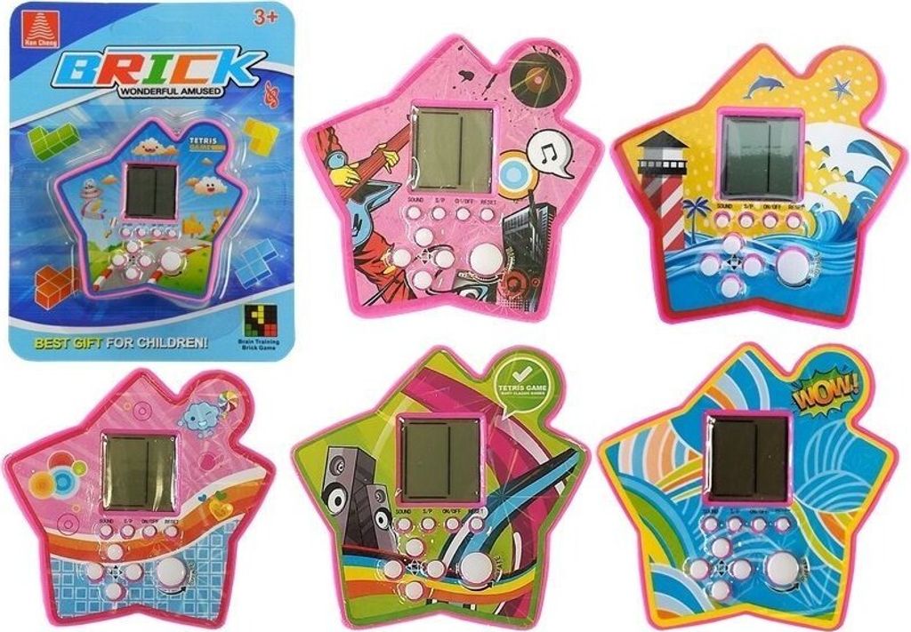 Leantoys Elektronisches Taschenspiel Tetris Star Lila