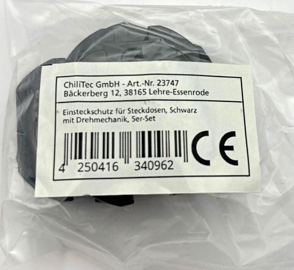 Einsteckschutz für Steckdosen, Schwarz mit Drehmechanik, Produktbild 