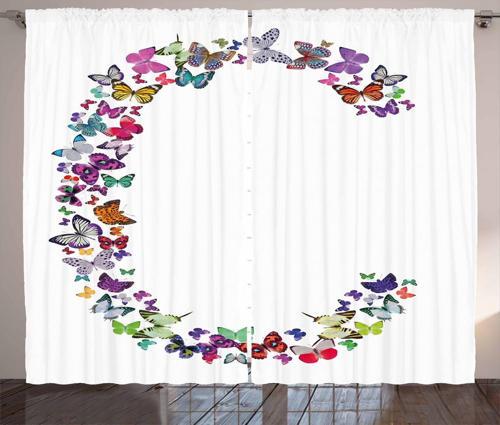 ABAKUHAUS Buchstabe C Rustikaler Gardine, Natürliche Anmut inspiriert, Schlafzimmer Kräuselband Vorhang mit Schlaufen und Haken, 280 x 225 cm, Me...