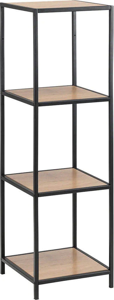 Étagère murale bois et métal Carney : bibliothèque colonne verticale 108cm