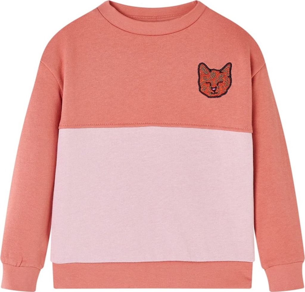 Kinder-Sweatshirt mit Farbblock Rosa 128 Produktbild 