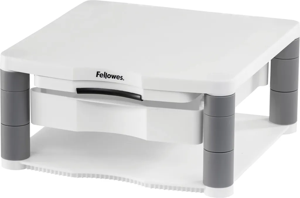 Support Écran Fellowes Réglable en Hauteur 36kg Blanc pour Bureau