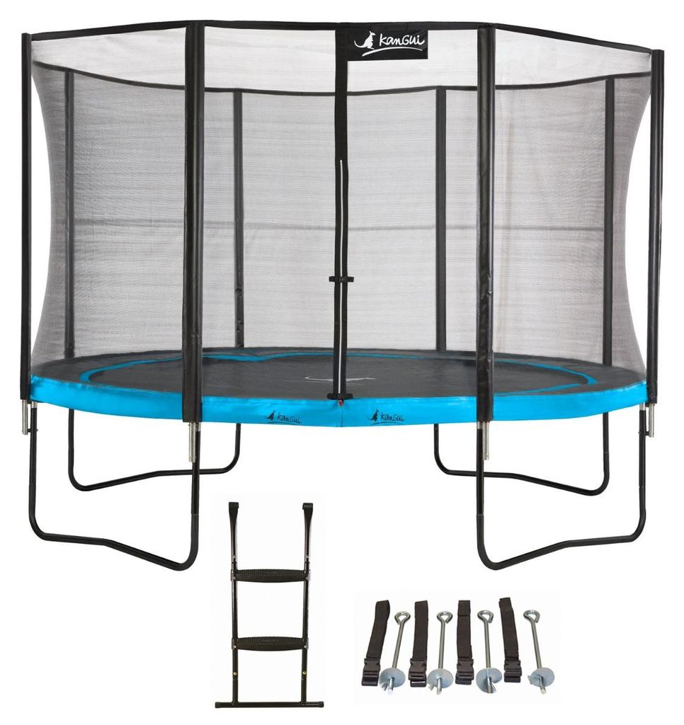 Trampolin Ø 360cm + Sicherheitsnetz + Leiter + Verankerungsset - PUNCHI 360