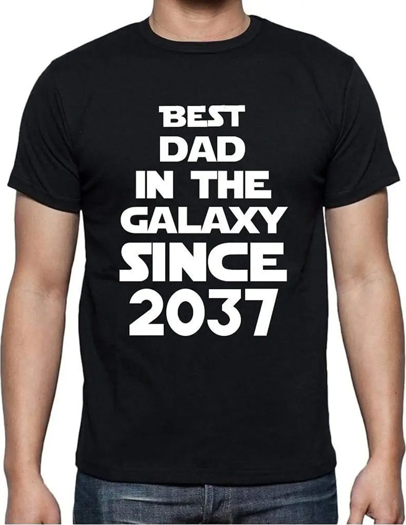 Herren Grafik T-Shirt Der beste Vater der Galaxie seit 2037 – Best Dad in the Galaxy Since 2037 – Öko-Verantwortlich Vintage Jahrgang Kurzarm ...