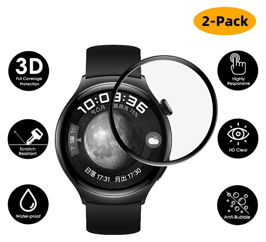 2er-Pack Schutzfolie Für Huawei Watch GT4 41mm Displayschutz Film Panzerfolie