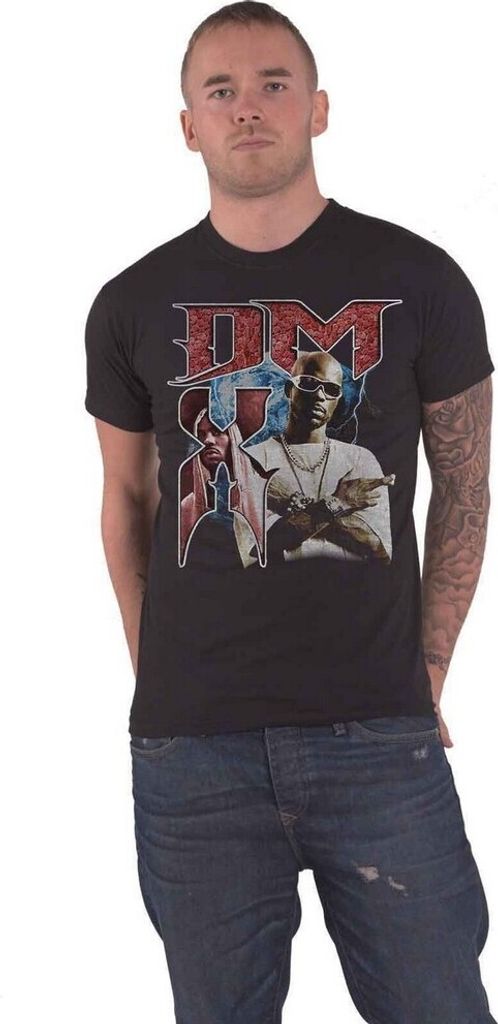 DMX - "Bootleg" T-Shirt für Herren/Damen Uni RO3433 (M) (Schwarz/Rot)