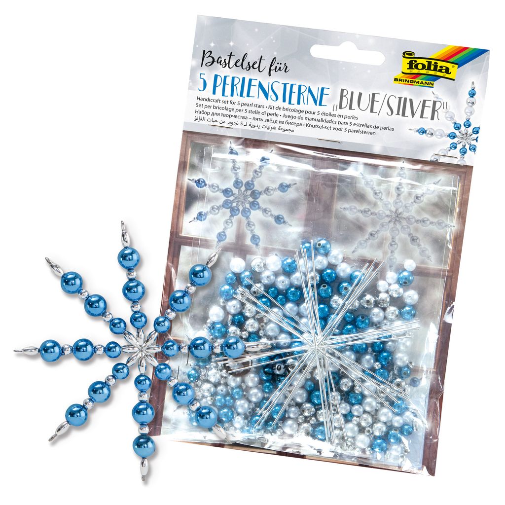 folia 12530 folia Kit d'étoiles en perles, 340 pièces, bleu Image du produit 