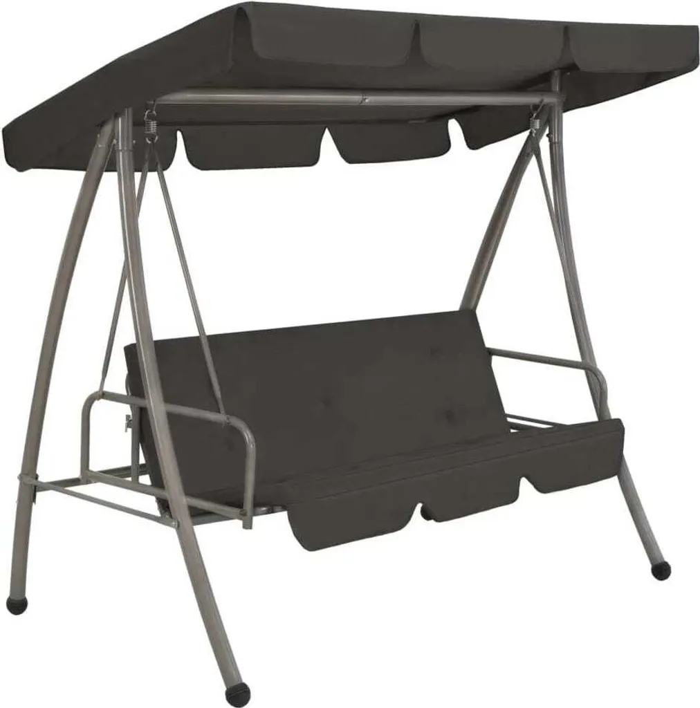 Balançoire hollywoodienne stable et ombragée pour jardin gris anthracite