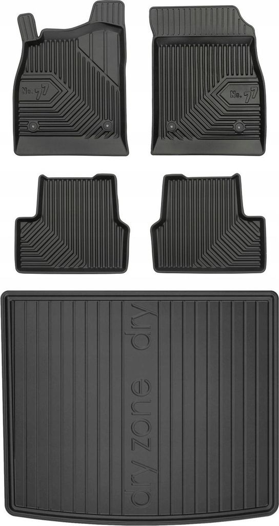 SET 77 Gummi-Fußmatten und Fußmatten Chevrolet Cruze 1 Schrägheck 2008-2016