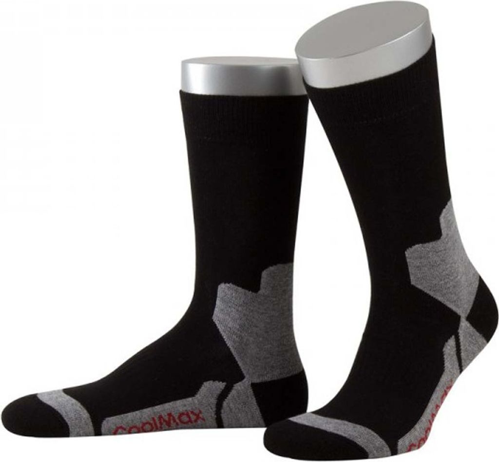 Unis leichte Coolmax (Polyesterfasern) -Funktionssocke von JD schwarz-36-38