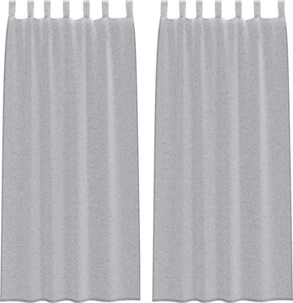 vidaXL Voile-Vorhang 2 pcs Dunkelgrau 260 x 140 cm Polyester