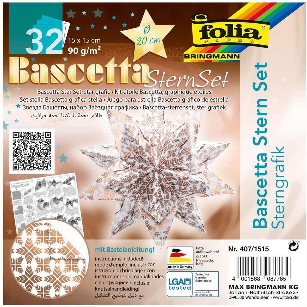 foglietto pieghevole Bascetta star, bianco / stampato Immagine del prodotto 