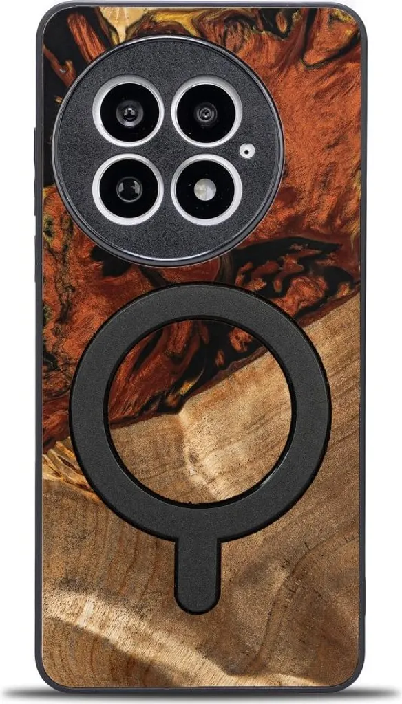 Protection en bois OnePlus 13 Bewood Fire MagSafe Coque Artisanale Luxe